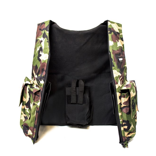 Field Reversible Vest w/ Bottle two sides (black camo)